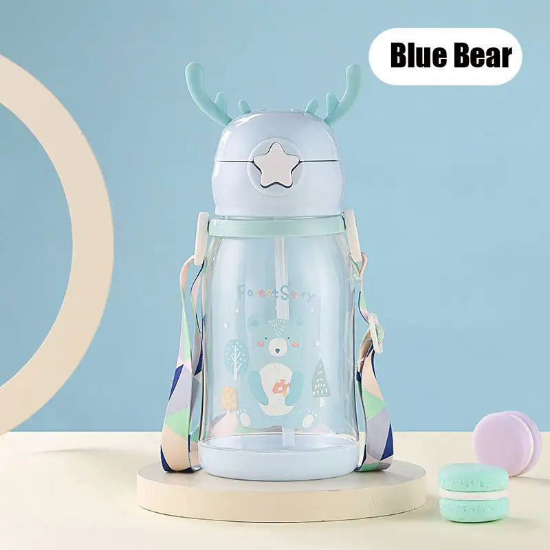 Deer Kids Water Bottle - Blue Bear / 580ml