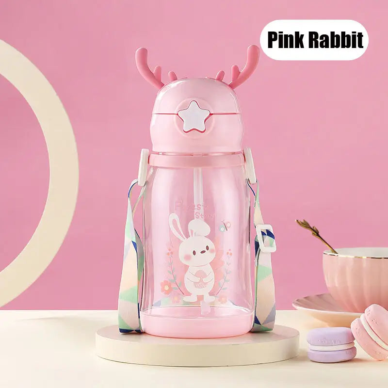 Deer Kids Water Bottle - Pink Rabbit / 580ml