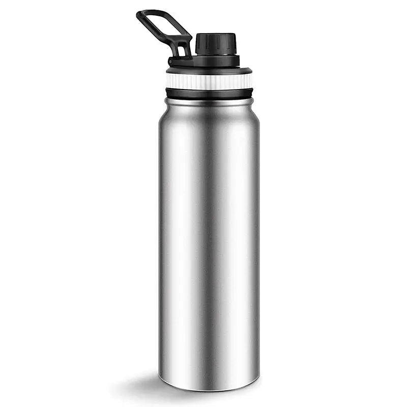 Double Wall Stainless Steel Water Bottle - 600ml / Silver
