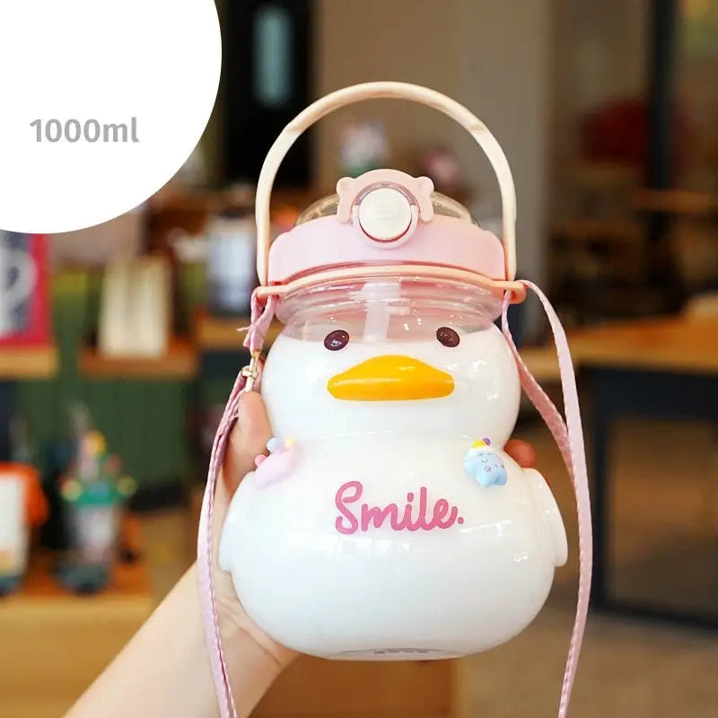 Duck Kids Water Bottle - 650ml-1000ml / Pink