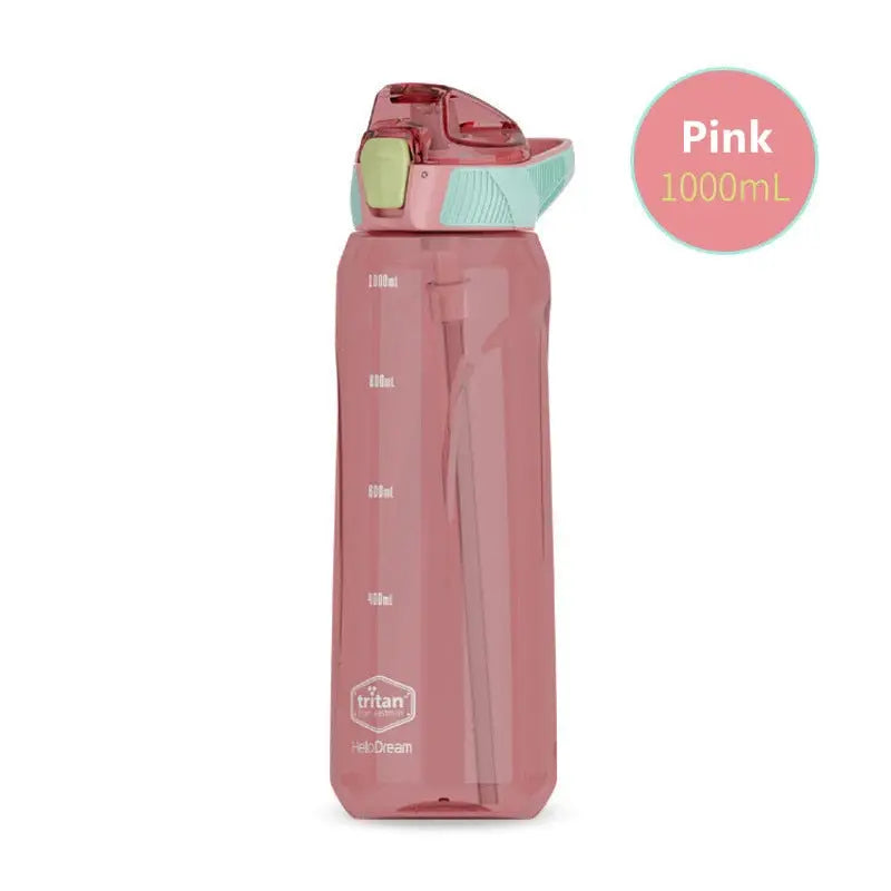 Durable Outdoor Sports Water Bottle - 1000ml Pink