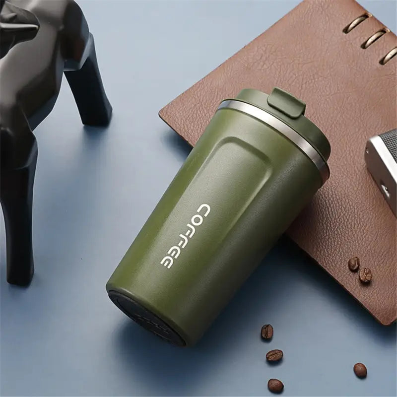Elegant Coffee Thermos Mug - Green / 350ml