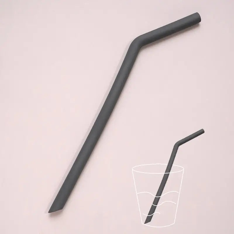 Extra Long Reusable Straws - Bent-Dark Grey