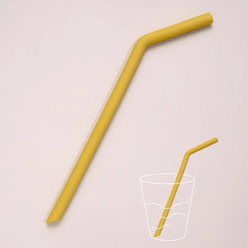 Extra Long Reusable Straws - Bent-Mustard