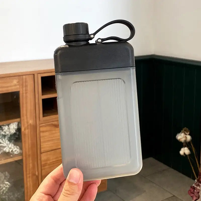 Flat Sports Water Bottle - 450ML / Black