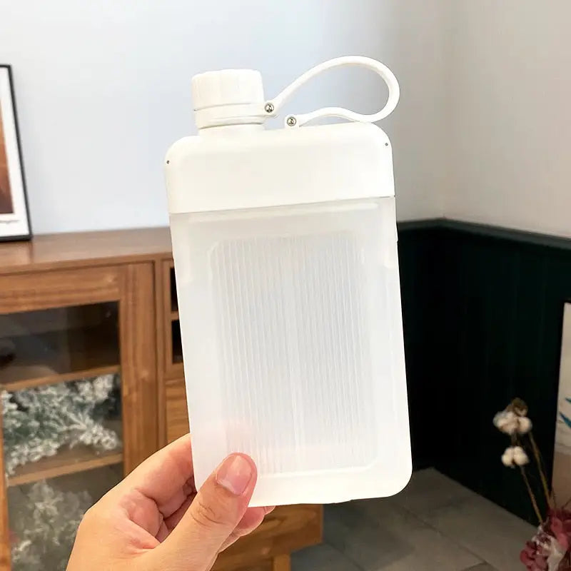 Flat Sports Water Bottle - 450ML / White