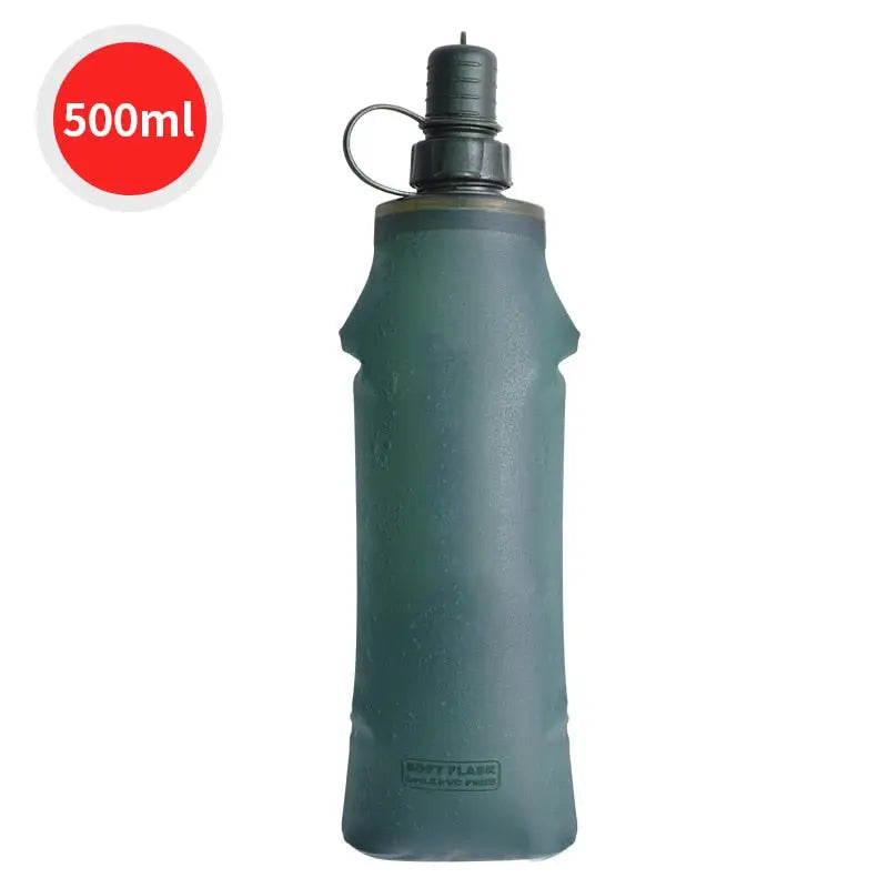 Folding Soft Collapsible Water Bottle - Green