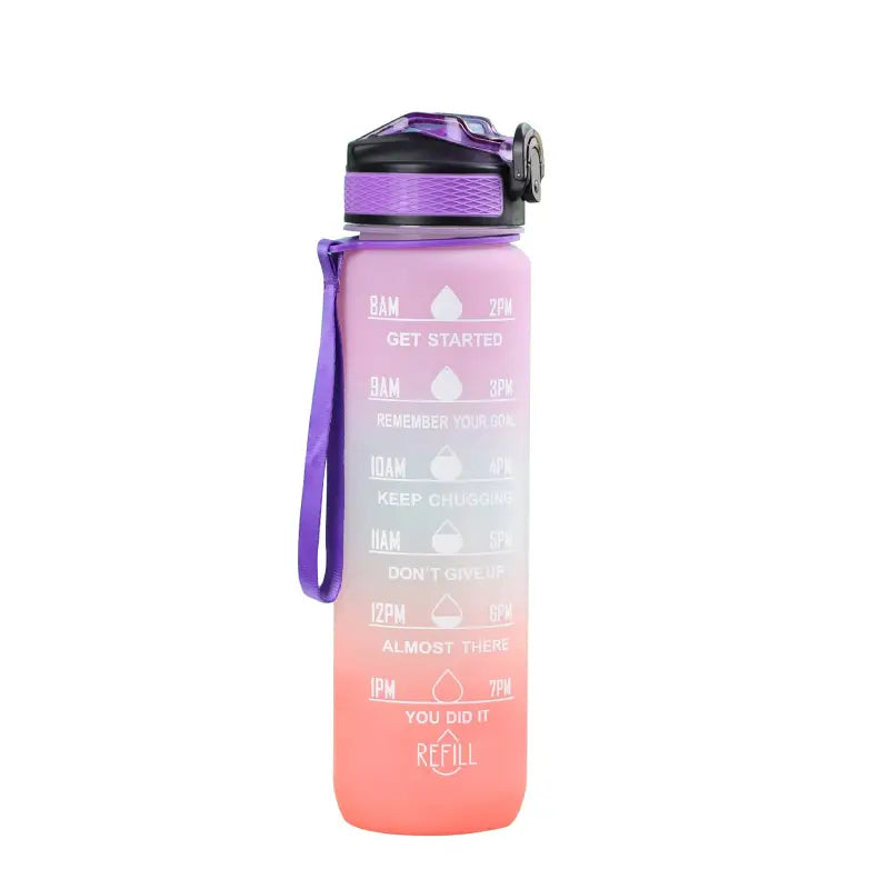 Frosted Running Sports Water Bottle - 1.0L / Pink Violet