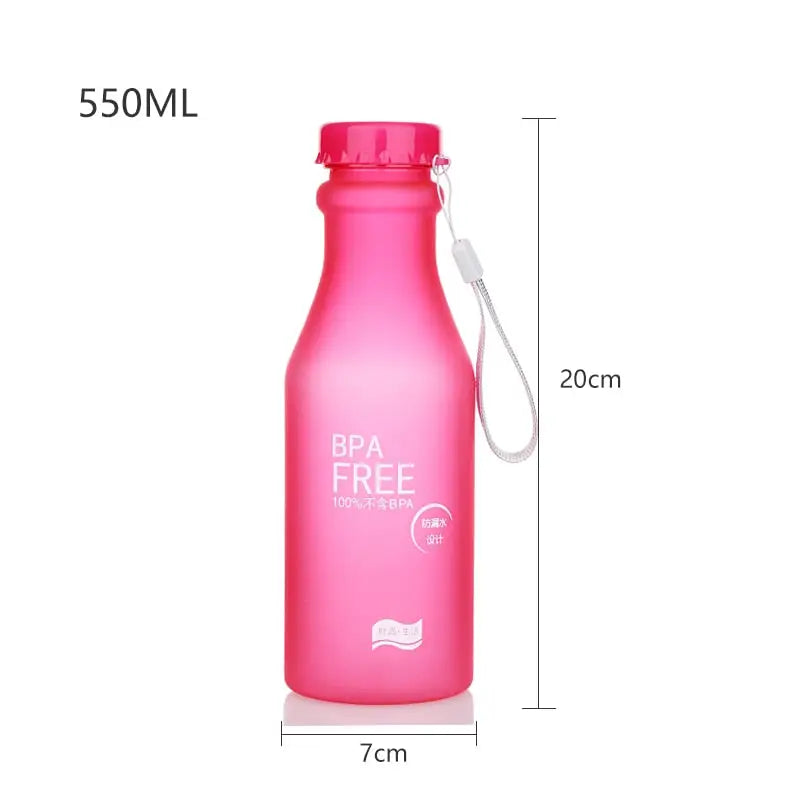 Frosted Sports Water Bottle - 550ML / Dark Pink