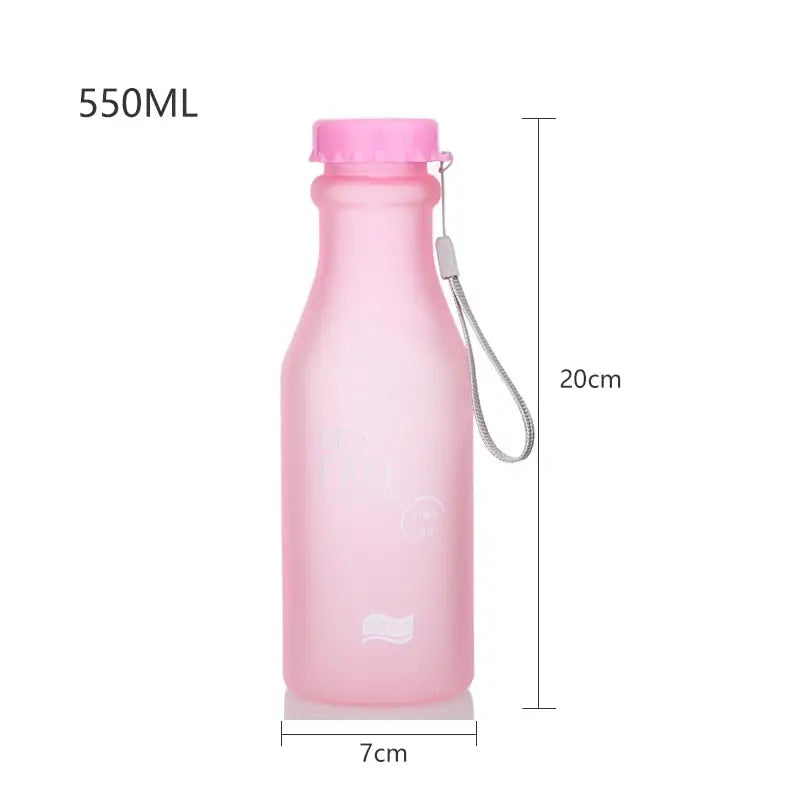 Frosted Sports Water Bottle - 550ML / Pink