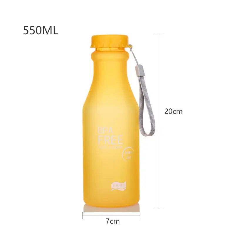 Frosted Sports Water Bottle - 550ML / Yellow