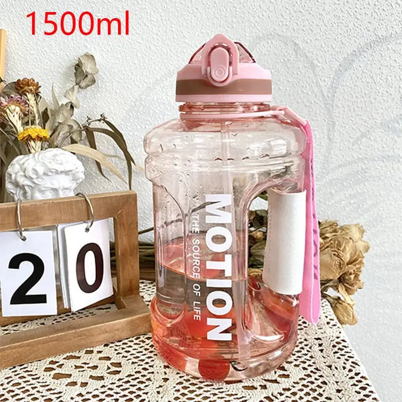 Galloon Straw Sports Water Bottle - Red 1500ml