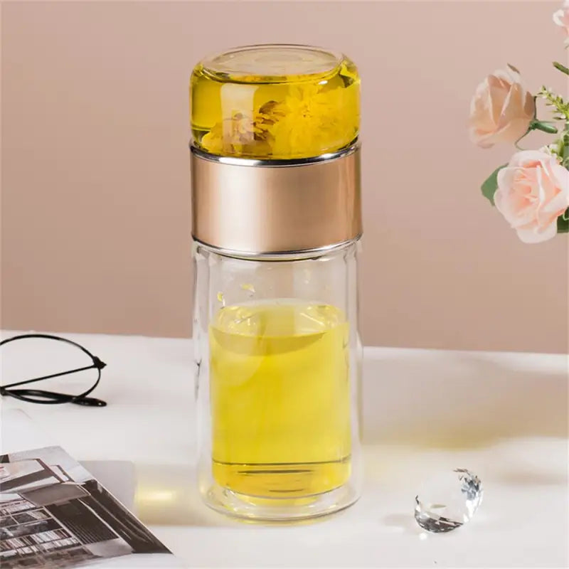 Glass infuser Water Bottle - Gold