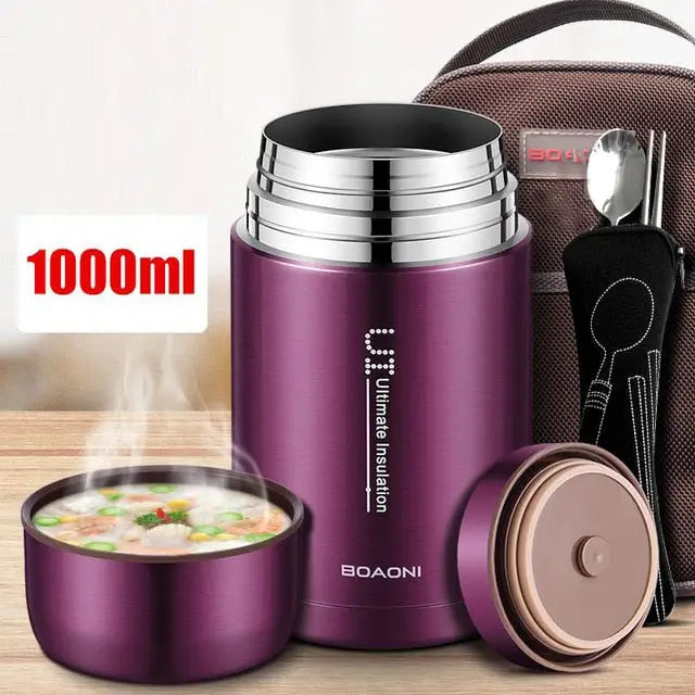 Hot Soup Thermos - Purple 1000ml