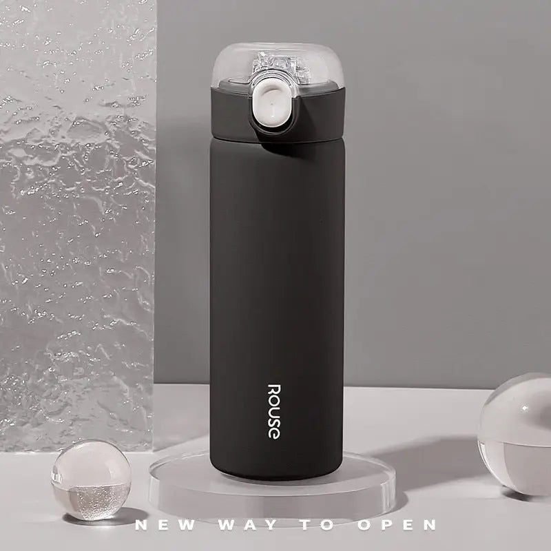 Icy Stainless Steel Water Bottle - Black / 380ml