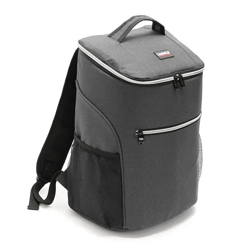 Insulated Backpack with Lunch Box - Grey