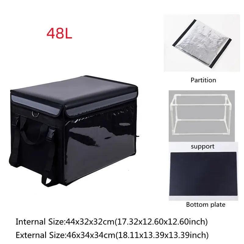 Insulated Catering Delivery Bags - Black 48 L
