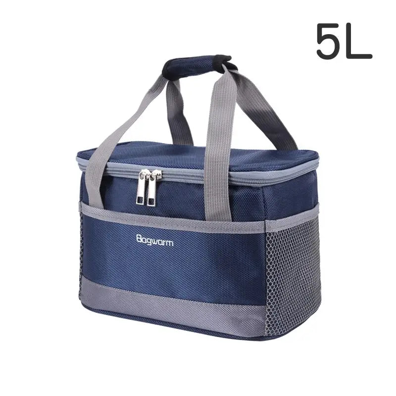 Insulated Food Delivery Tote Bags - 5L Navy