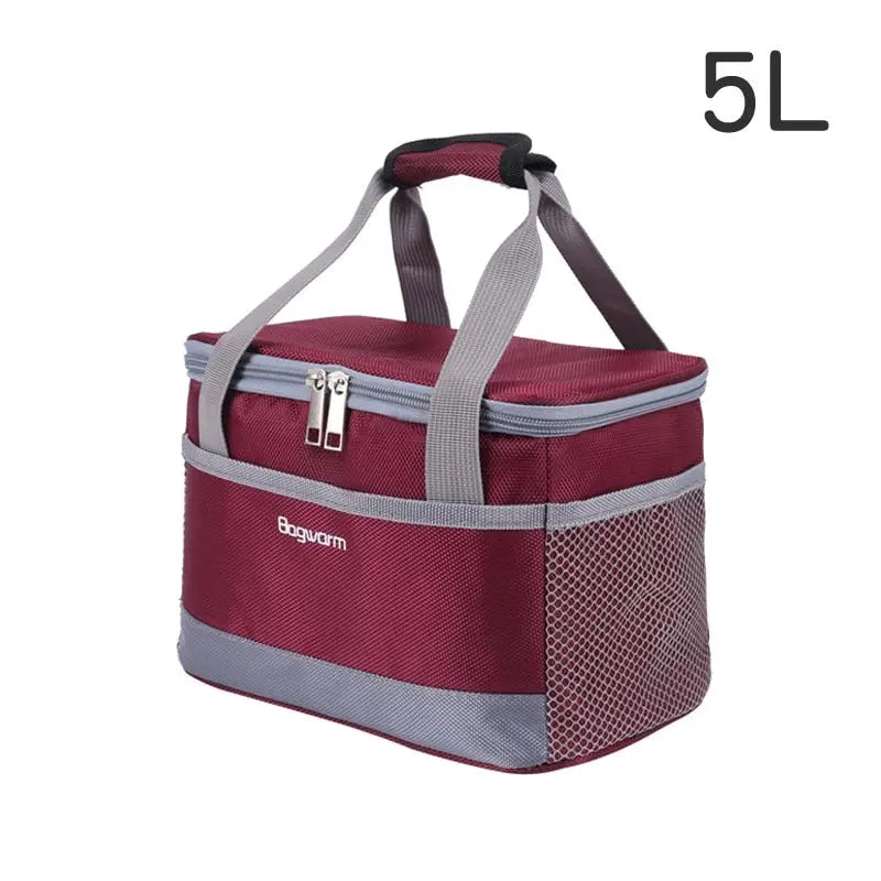 Insulated Food Delivery Tote Bags - 5L Wine red