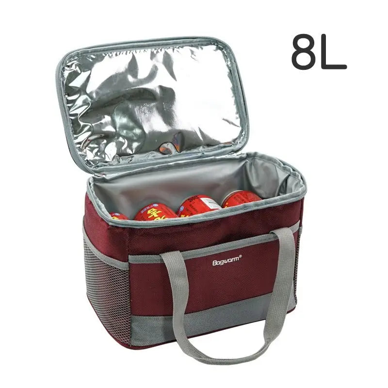 Insulated Food Delivery Tote Bags - 8L Wine red