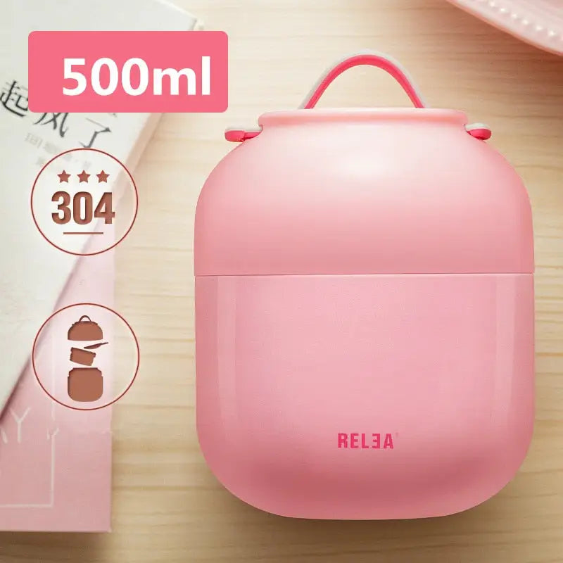 Insulated Leak-proof Snack Container - 500ml Pink