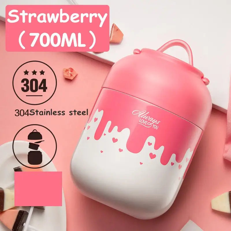 Insulated Leak-proof Snack Container - 700ml Strawberry