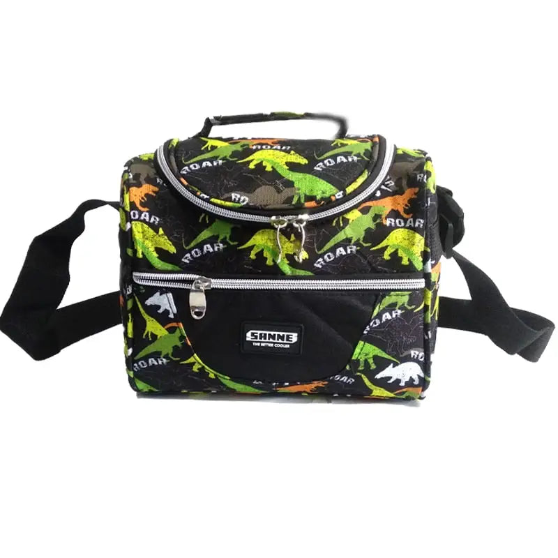 Insulated Lunch Bag - Green Dinosaur