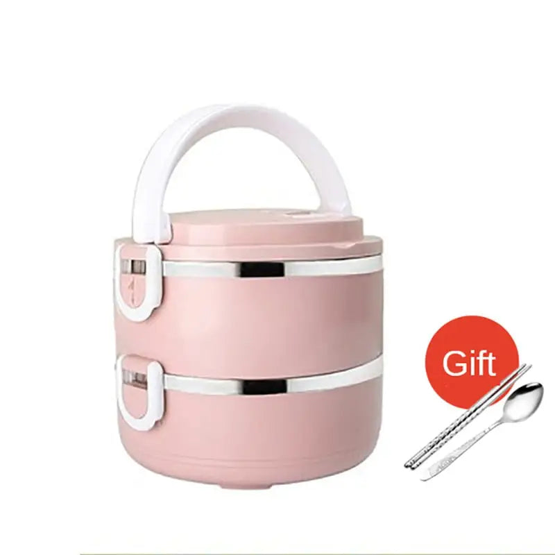 Insulated Lunchbox - Pink 2 Layer