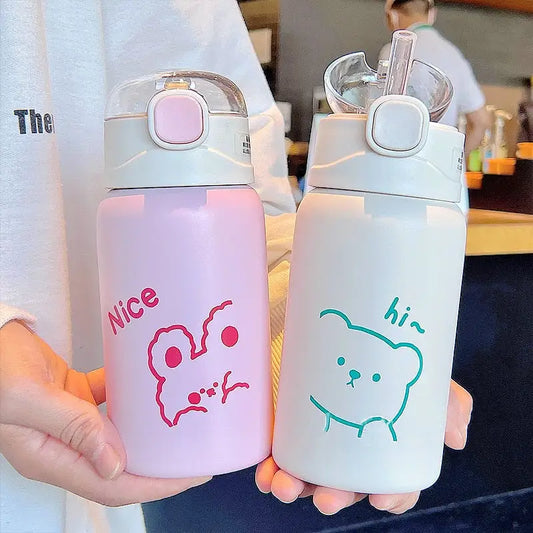 Kawaii School Stainless Steel Water Bottle