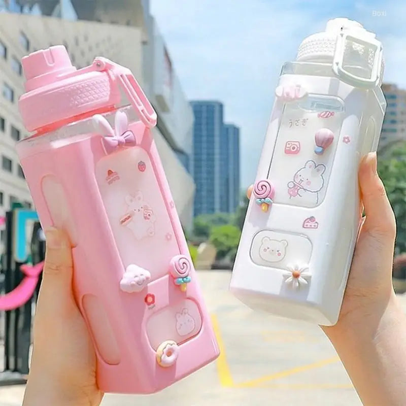 Kawaii Square Kids Water Bottle