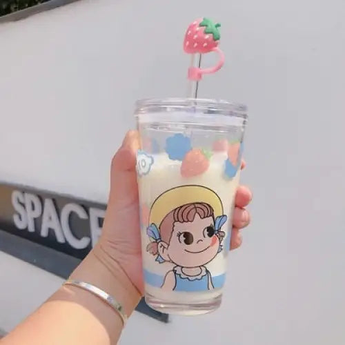 Kids Strawberry Cartoon Water Bottle