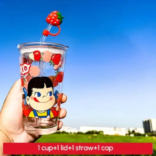 Kids Strawberry Cartoon Water Bottle - Red Big Head /