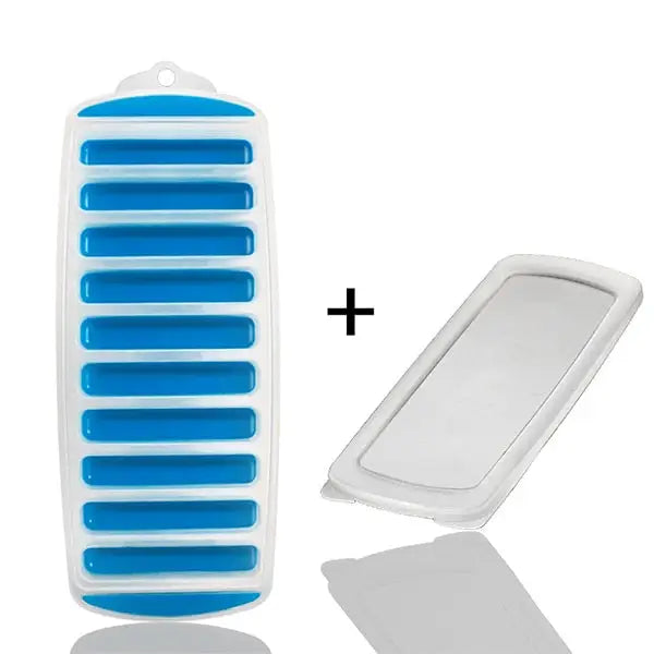 Large Ice Packs for Lunch Boxes - Long Blue W lid