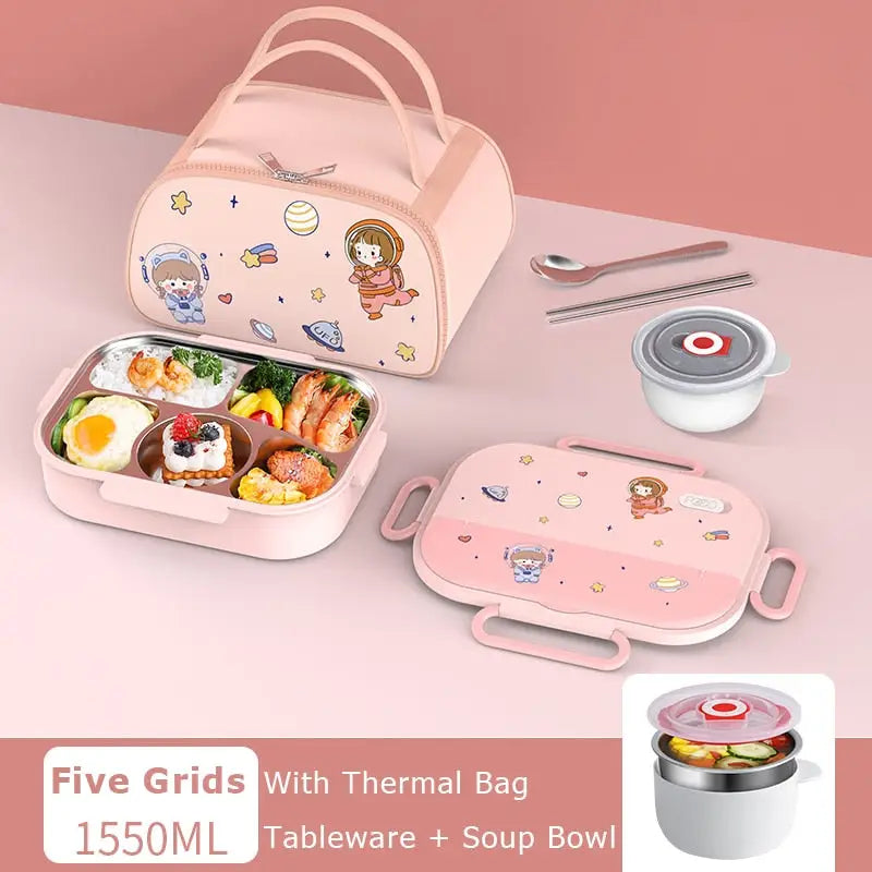 Large Lunchbox - 5 Pink With Bag