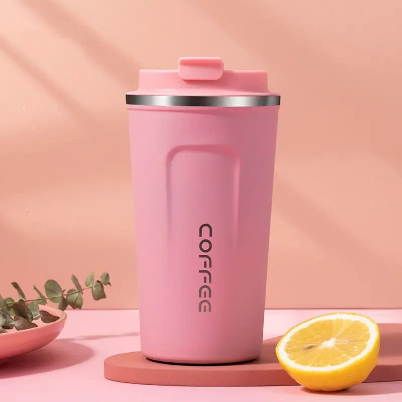 Leak-Proof Coffee Thermos - 380ml / Pink