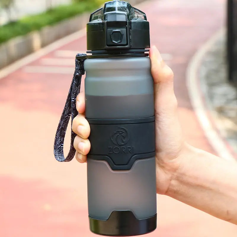 Leakproof Gym Sports Water Bottle - 400ml / Grey