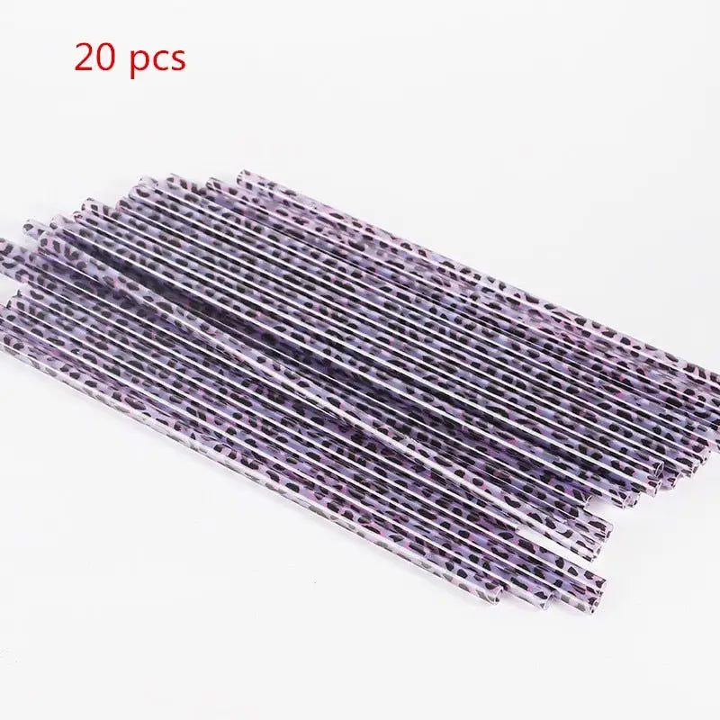 Leopard Reusable Straws - Purple