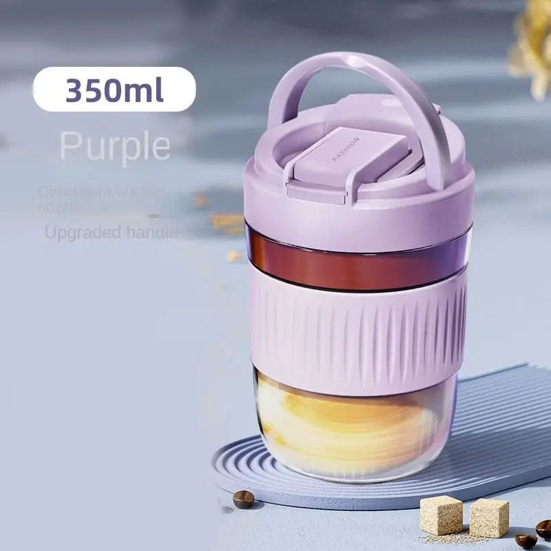 Little Glass Water Bottle - Purple-350ml
