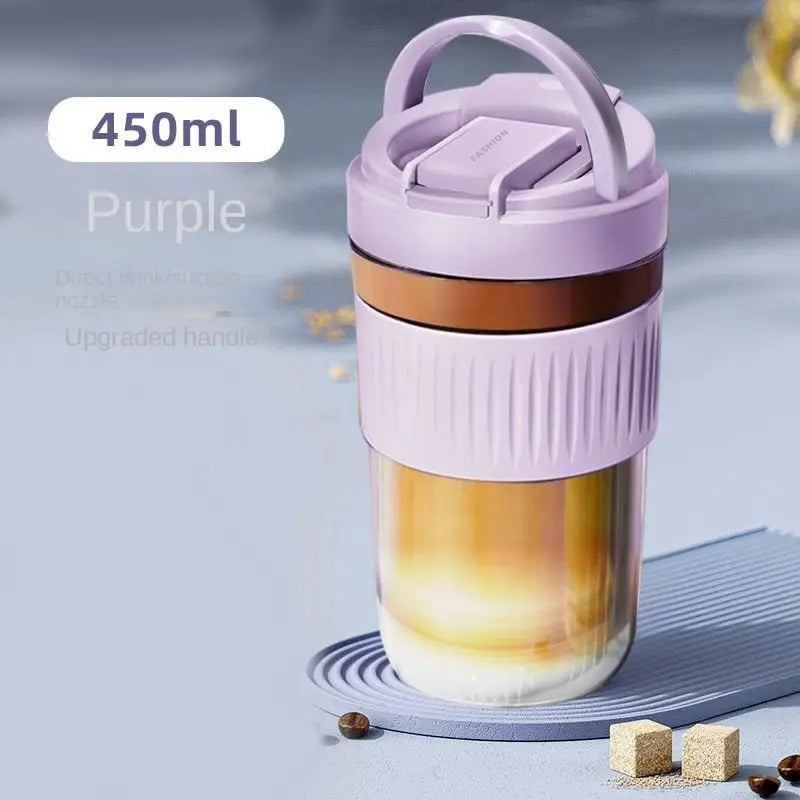Little Glass Water Bottle - Purple-450ml