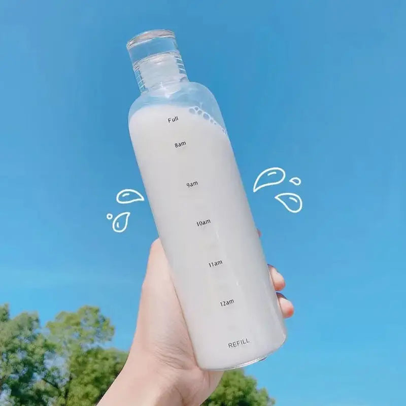 Long Clear Glass Water Bottle