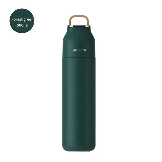 Long Stainless Steel Water Bottle - Forest Green / 500ml