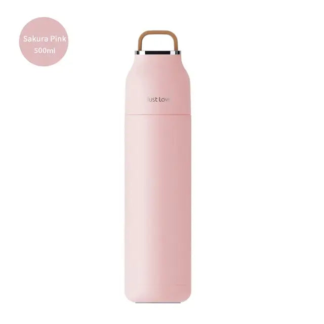 Long Stainless Steel Water Bottle - Pink / 500ml