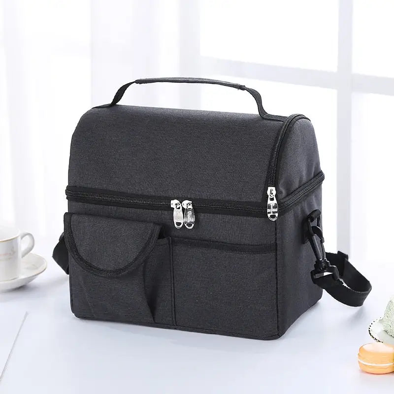 Lunch Bags with Shoulder Strap - Black