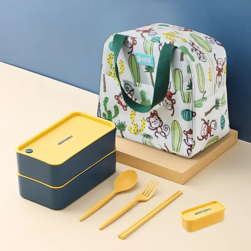 Lunch Bento Box - 1440ml Yellow / With Compartments