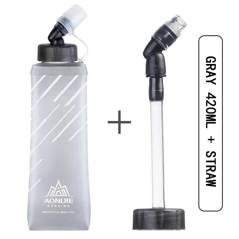 Marathon Collapsible Water Bottle - 420ml and Straw
