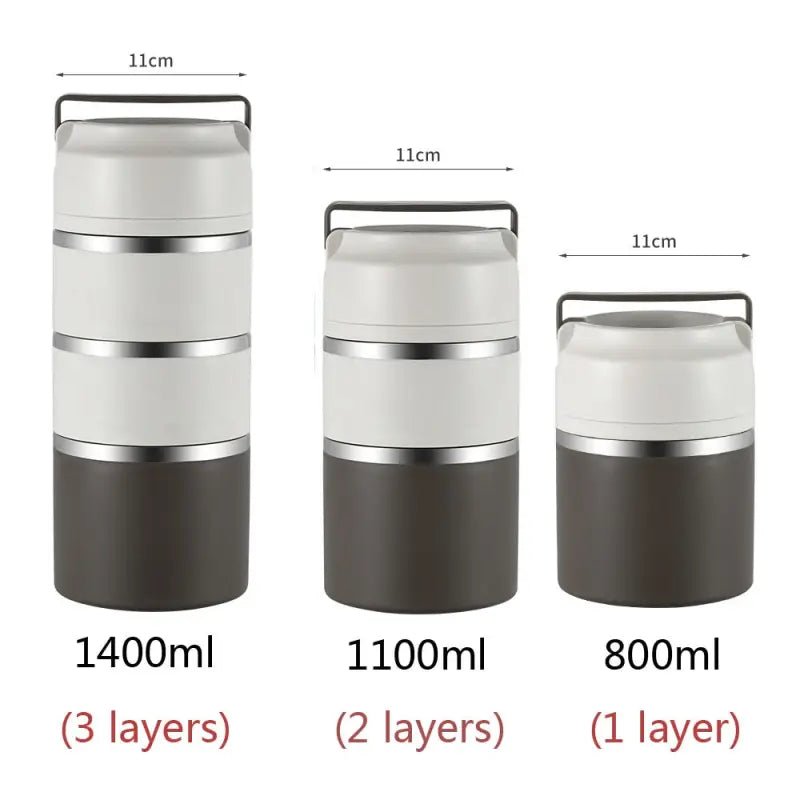 Metal Bento Box - Gray / 3 Layers