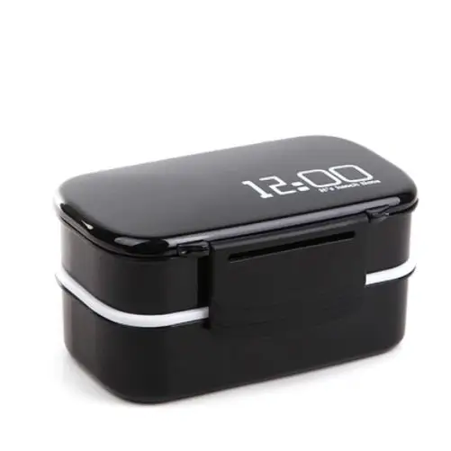 Microwavable Plastic Lunchbox - Black