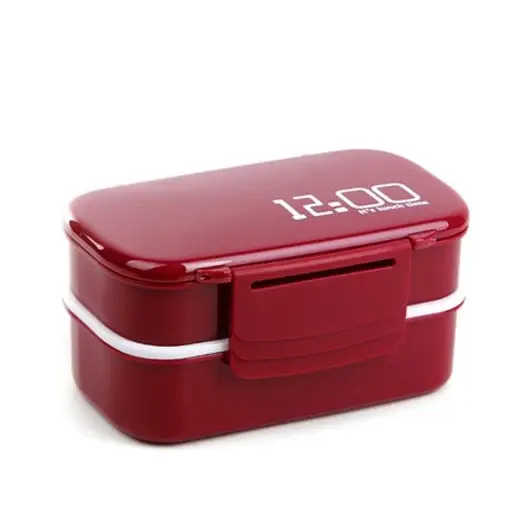 Microwavable Plastic Lunchbox - Wine Red