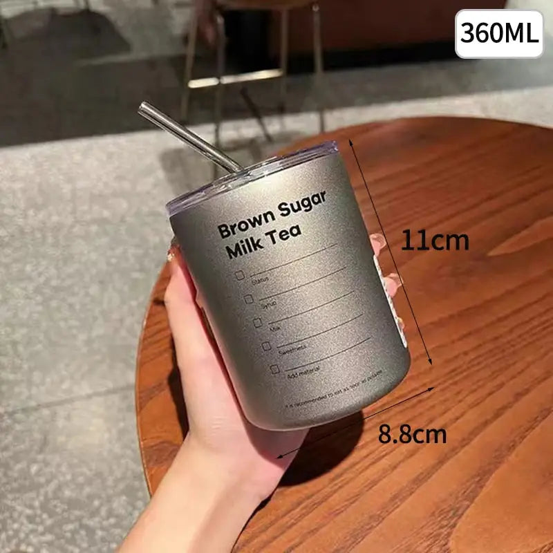 Mini Coffee Mug Thermos - Grey 360ml / Black