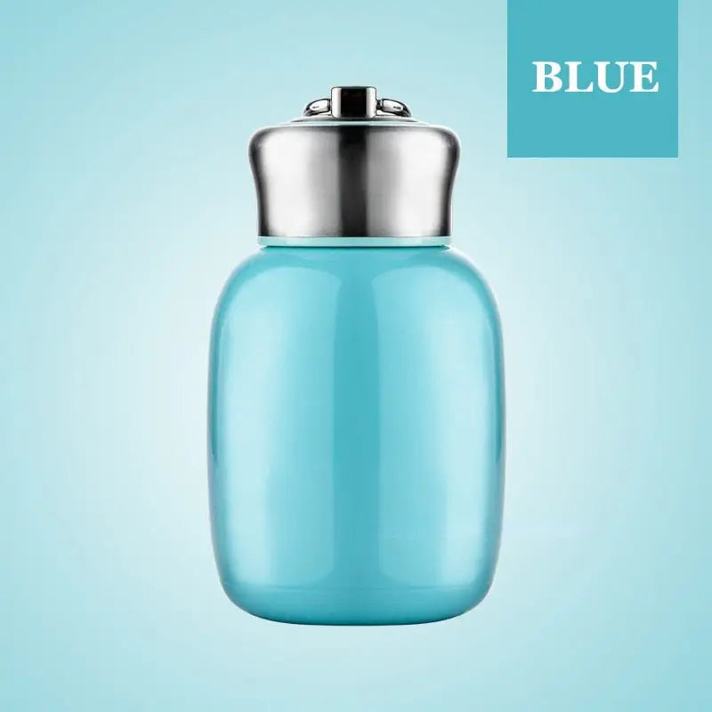 Mini Glossy Stainless Steel Water Bottle - Blue / 200ml
